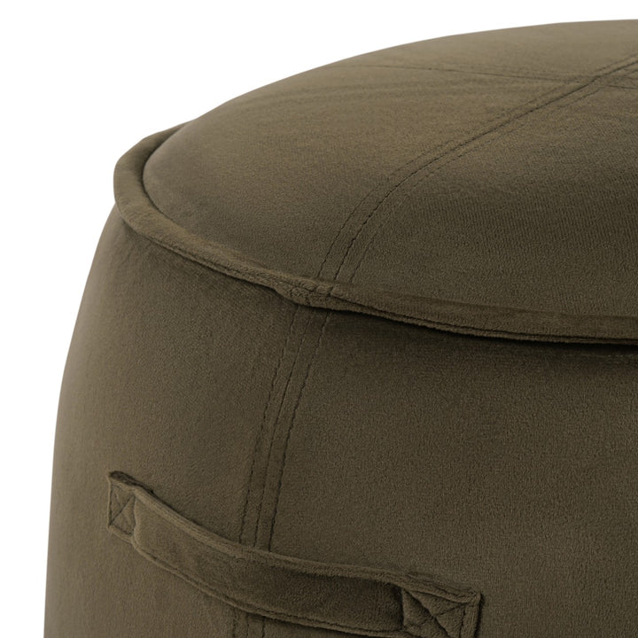Libra Bingham Upholstered Stool Velvet Green