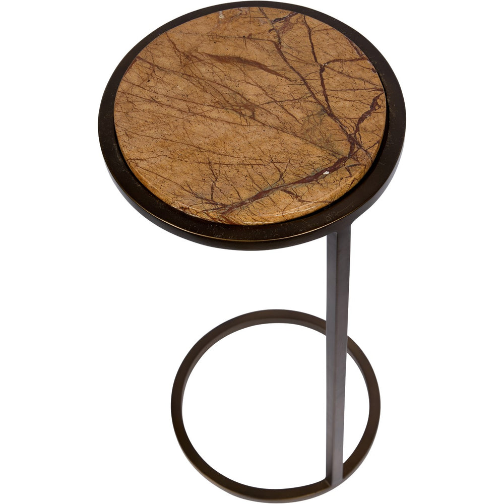 Libra Iota Accent Table Brown Emperador Marble