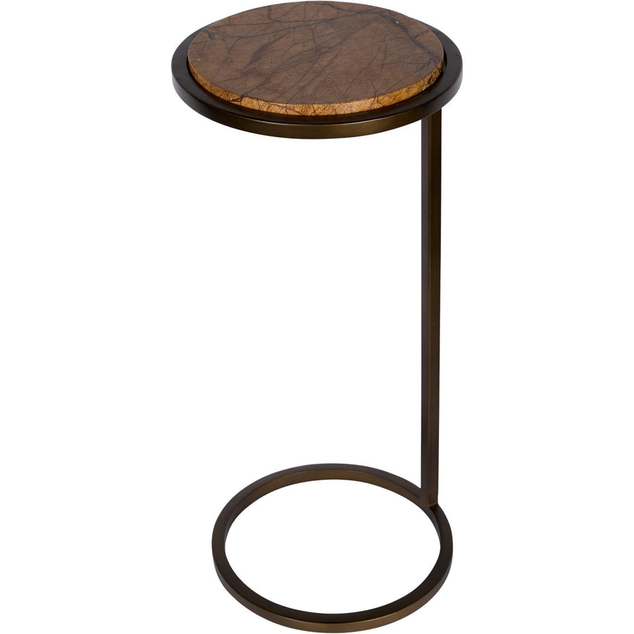 Libra Iota Accent Table Brown Emperador Marble