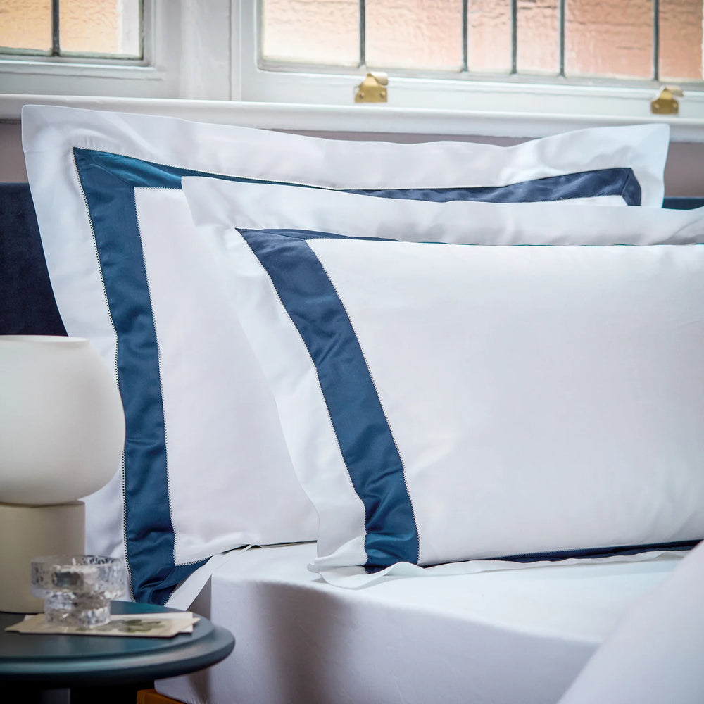 CHRISTY Balmoral Oxford Pillowcase Pair Navy Blue