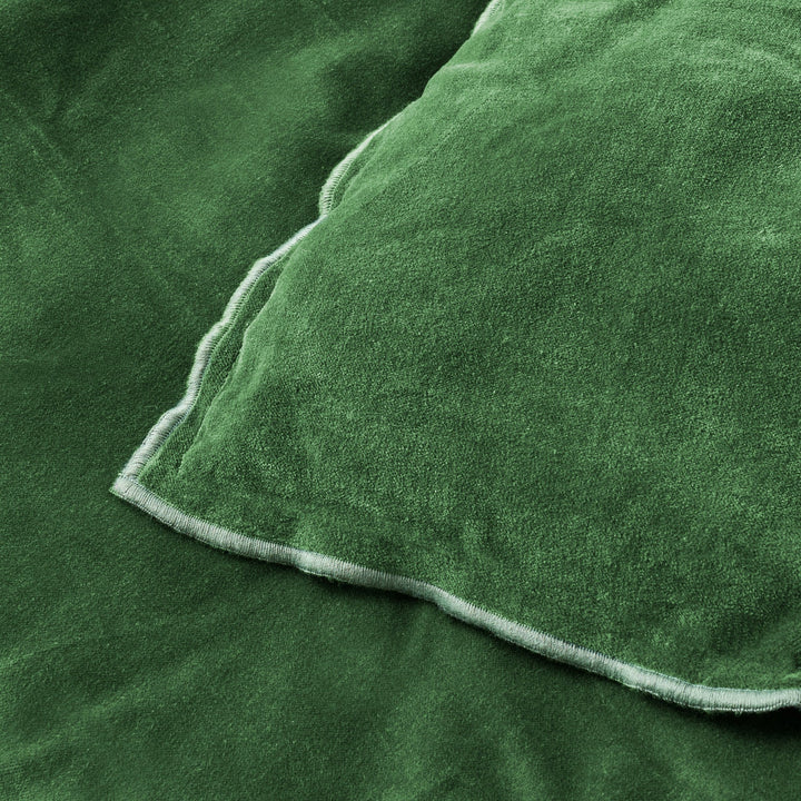 Close-up of a green textured fabric