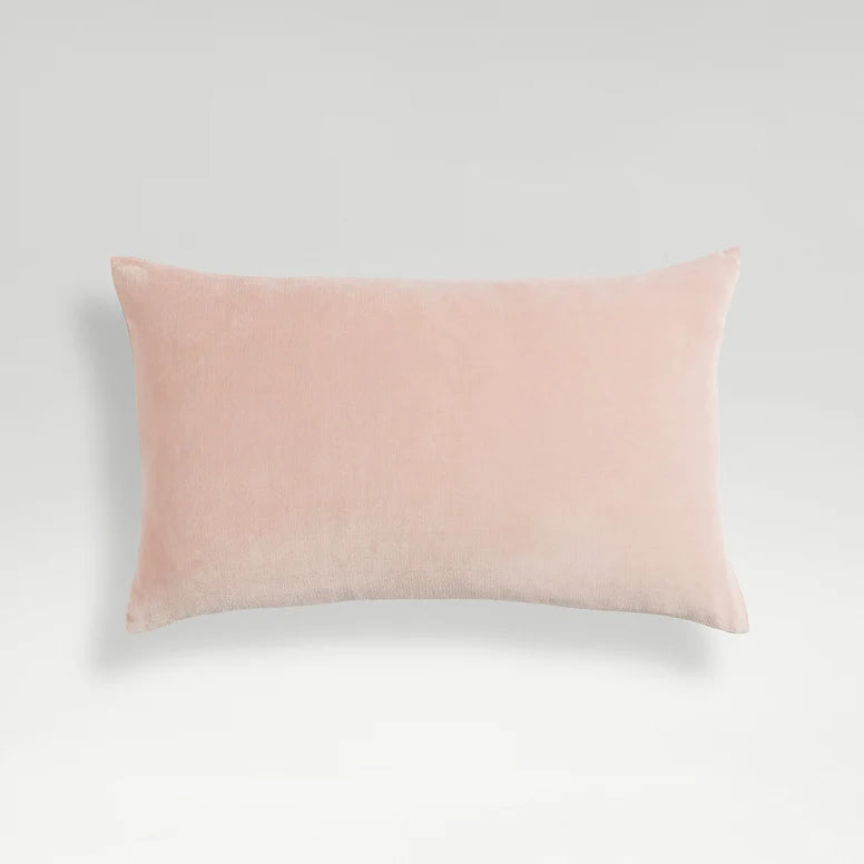 Pink pillow on a light gray background