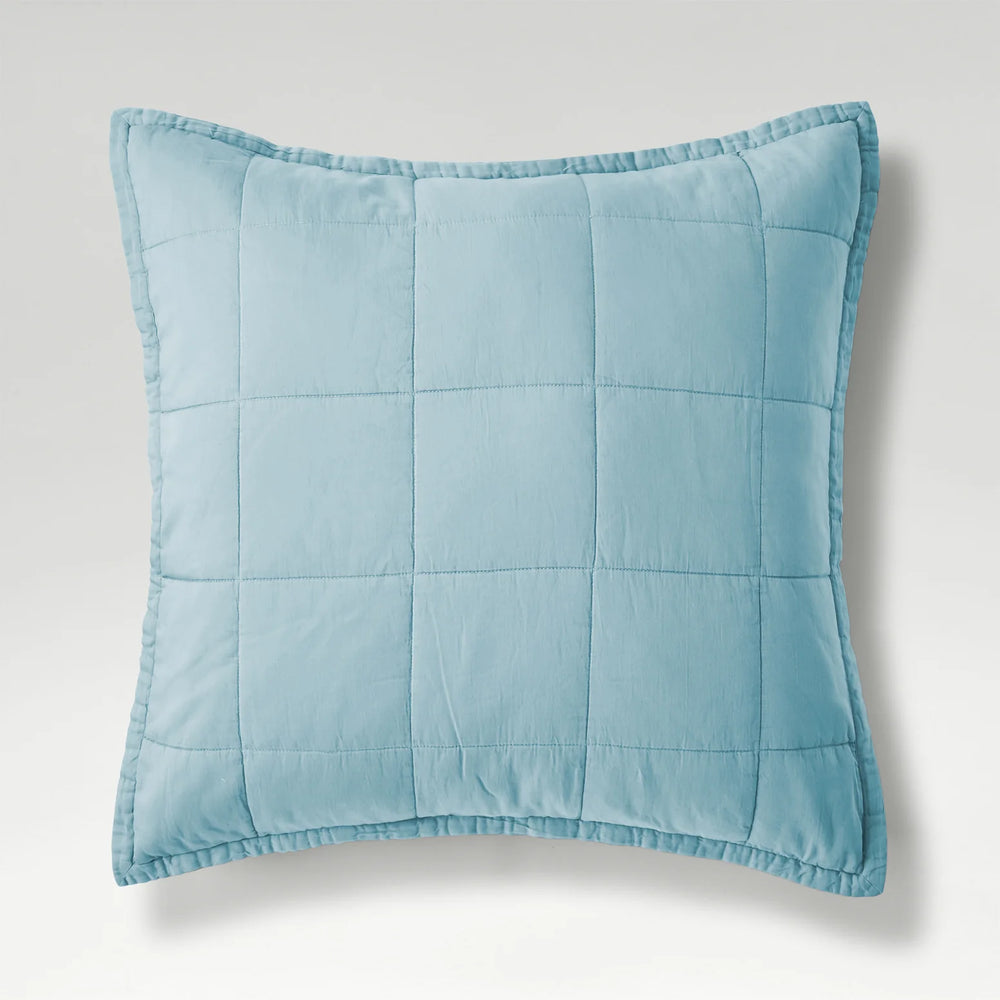 CHRISTY Laundered Cotton Sham - Chalk Blue