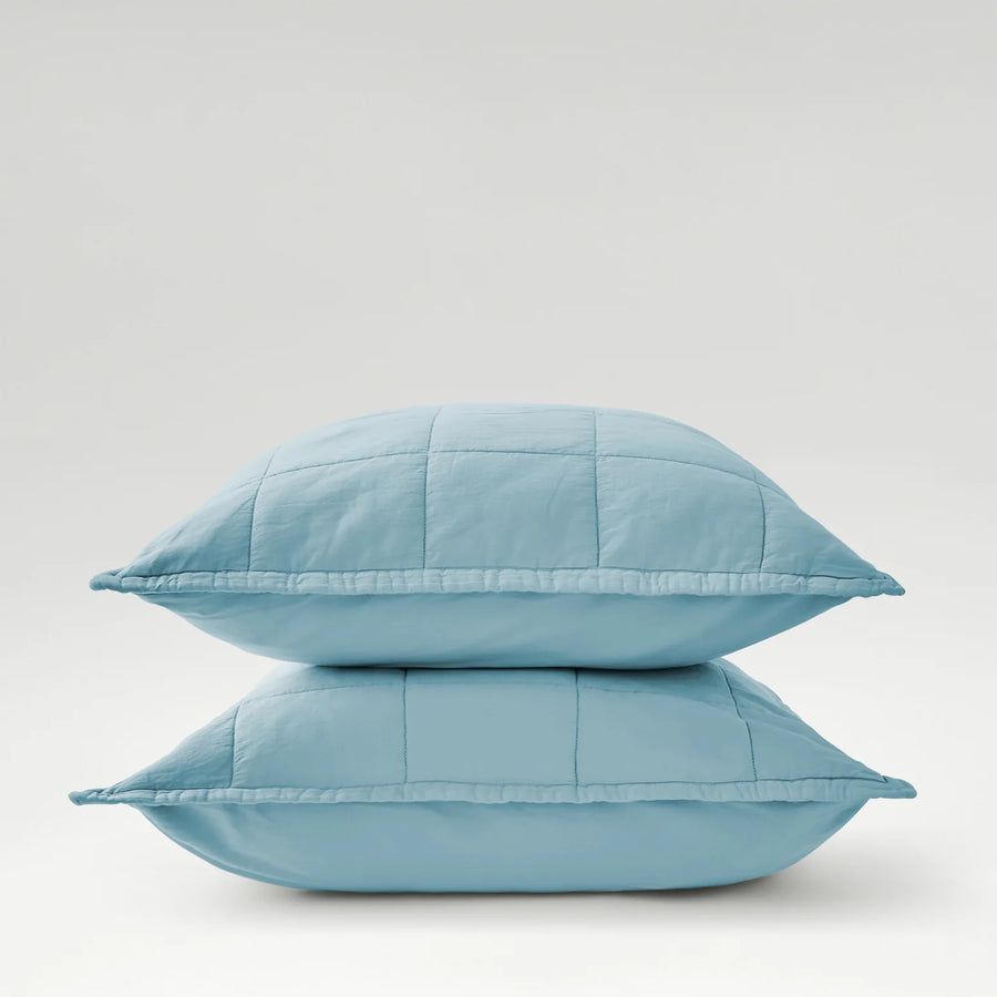 CHRISTY Laundered Cotton Sham - Chalk Blue