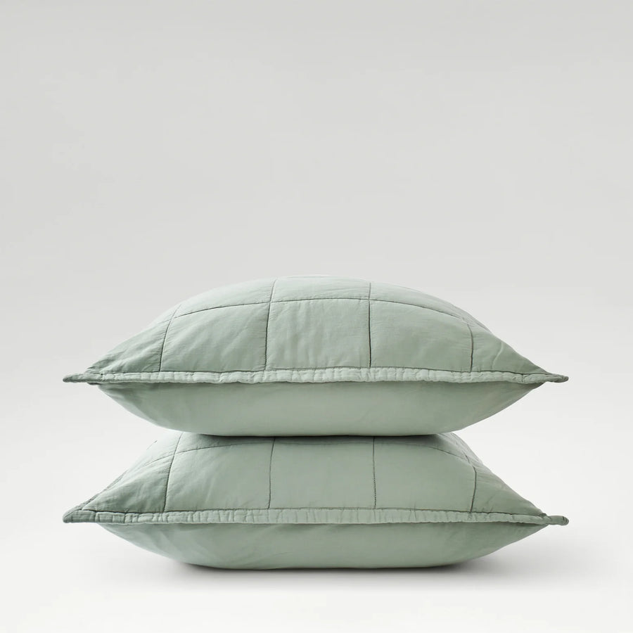 CHRISTY Laundered Cotton Sham - Sage