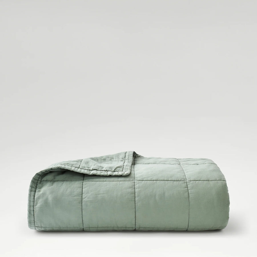 CHRISTY Laundered Cotton Bedspread - Sage