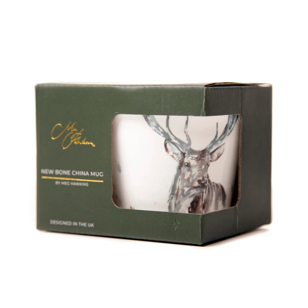 Meg Hawkins Stag Design New Bone China Mug with full colour box 6 Pack