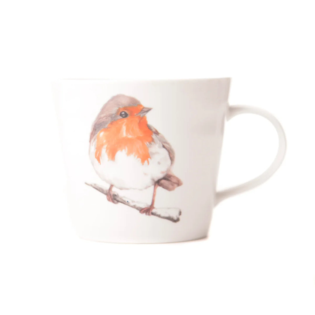 Meg Hawkins Robin Design New Bone China Mug with full colour box 6 Pack