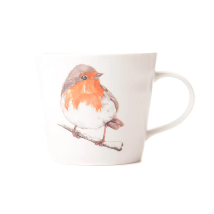 Meg Hawkins Robin Design New Bone China Mug with full colour box 6 Pack