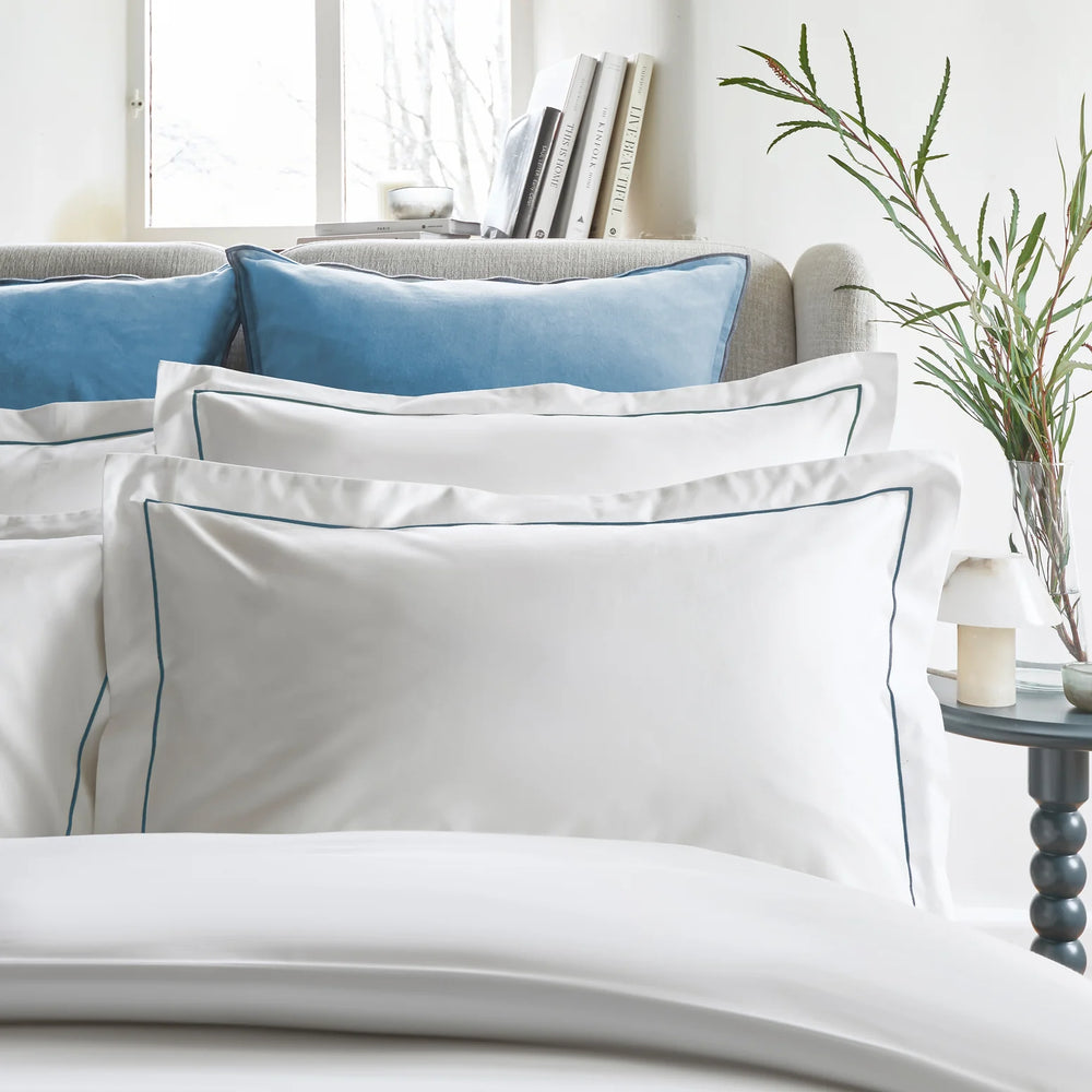 CHRISTY Premium Sateen Oxford Pillowcase Pair Blue