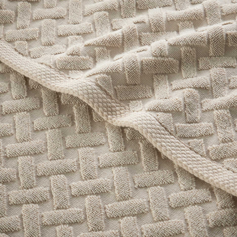 Close-up of CHRISTY Trellis Towels - Oak