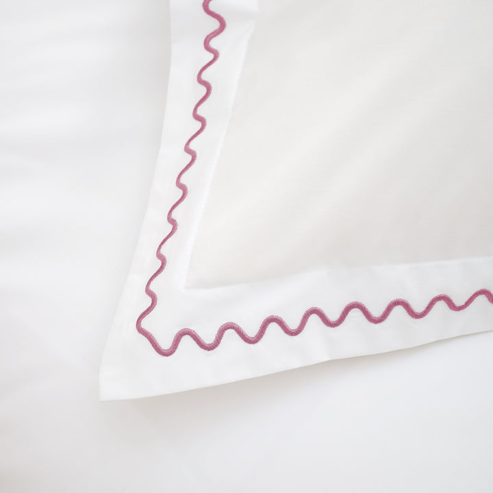 CHRISTY Wave Embroidery Duvet Set Rose Pink