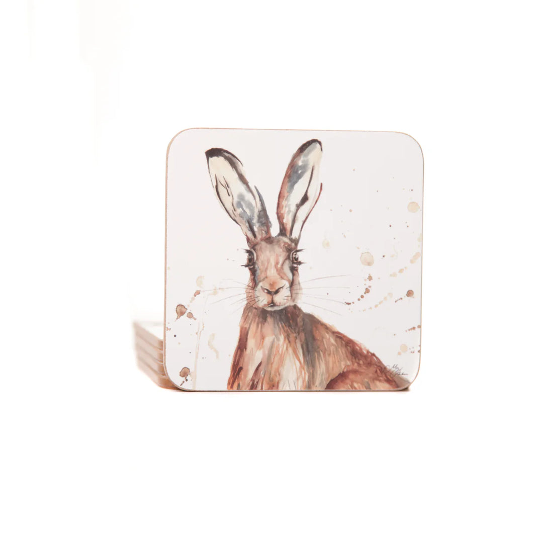 Meg Hawkins Hare Watercolour Design Coasters 3 Pack