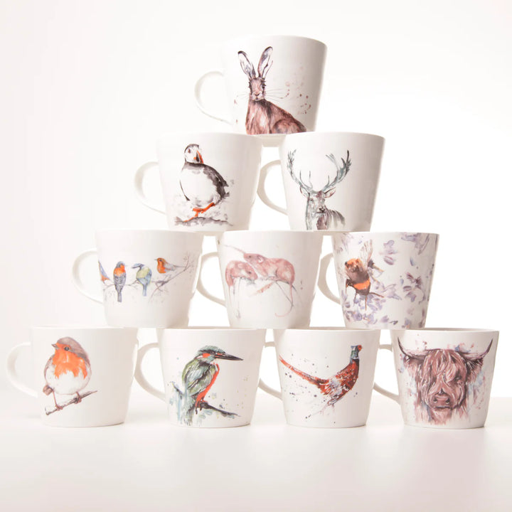 Meg Hawkins Hare Design New Bone China Mug with full colour box 6 Pack